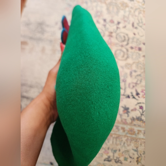 Source Unknown Green Felt Bag with Multicolor Strap - Picture 4 of 7